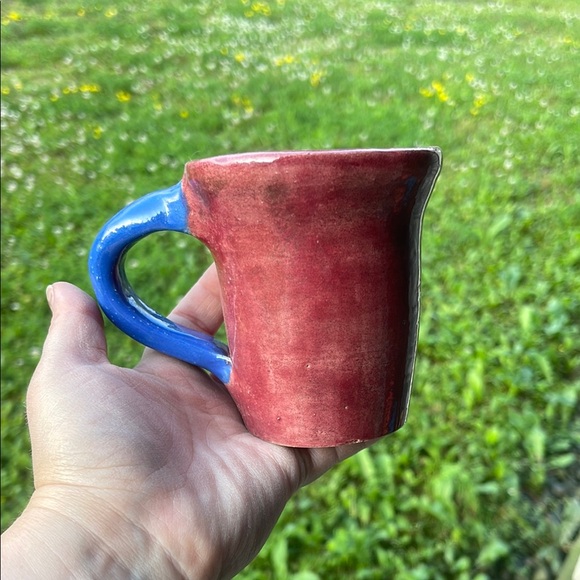 Handmade Other - Handcrafted Red and Blue Ceramic Mug